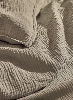 Bouchara Taie Unie^LOT DE 2 TAIES D'OREILLER DOUBLE GAZE DE COTON