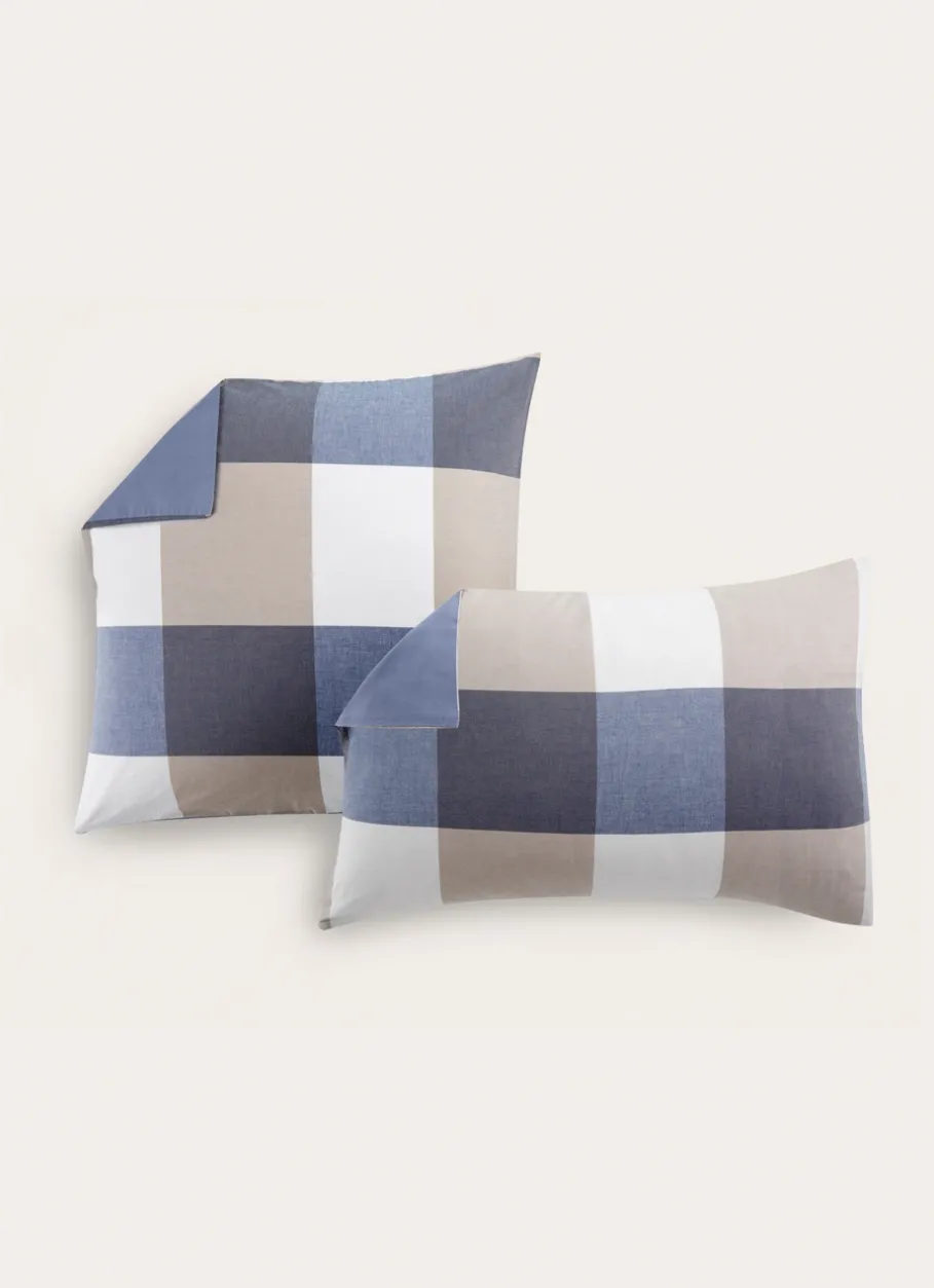 Bouchara Taie À Motifs^LOT DE 2 TAIES D'OREILLER EN COTON GRANDS CARREAUX