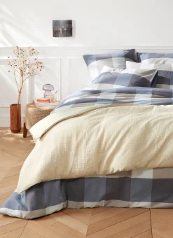 Bouchara Taie À Motifs^LOT DE 2 TAIES D'OREILLER EN COTON GRANDS CARREAUX