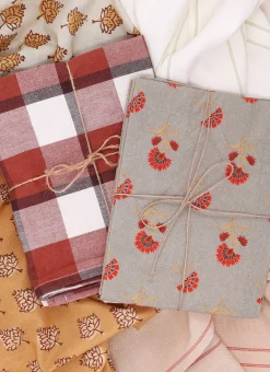 Bouchara Torchon, Essuie-Mains^LOT DE 2 TORCHONS EN COTON IMPRIMÉS MOTIF FLEURS