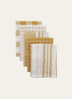 Bouchara Torchon, Essuie-Mains^LOT DE 5 TORCHONS EN COTON