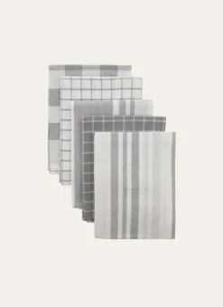 Bouchara Torchon, Essuie-Mains^LOT DE 5 TORCHONS EN COTON