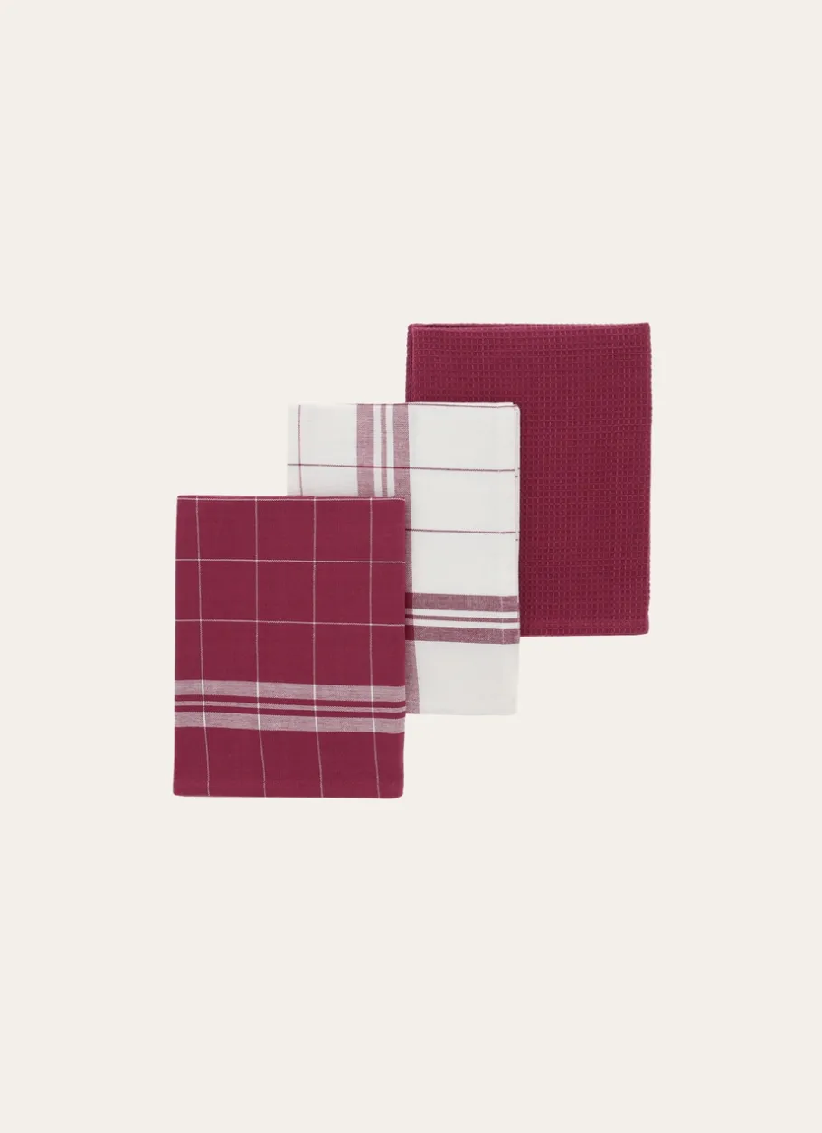 Bouchara Torchon, Essuie-Mains^LOT DE 3 TORCHONS EN COTON