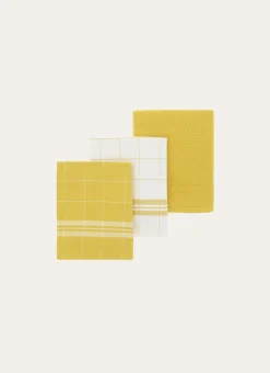 Bouchara Torchon, Essuie-Mains^LOT DE 3 TORCHONS EN COTON