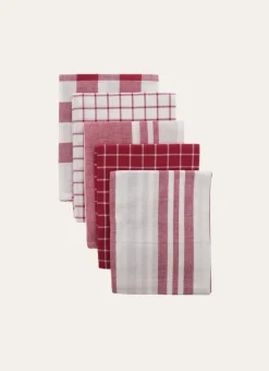 Bouchara Torchon, Essuie-Mains^LOT DE 5 TORCHONS EN COTON