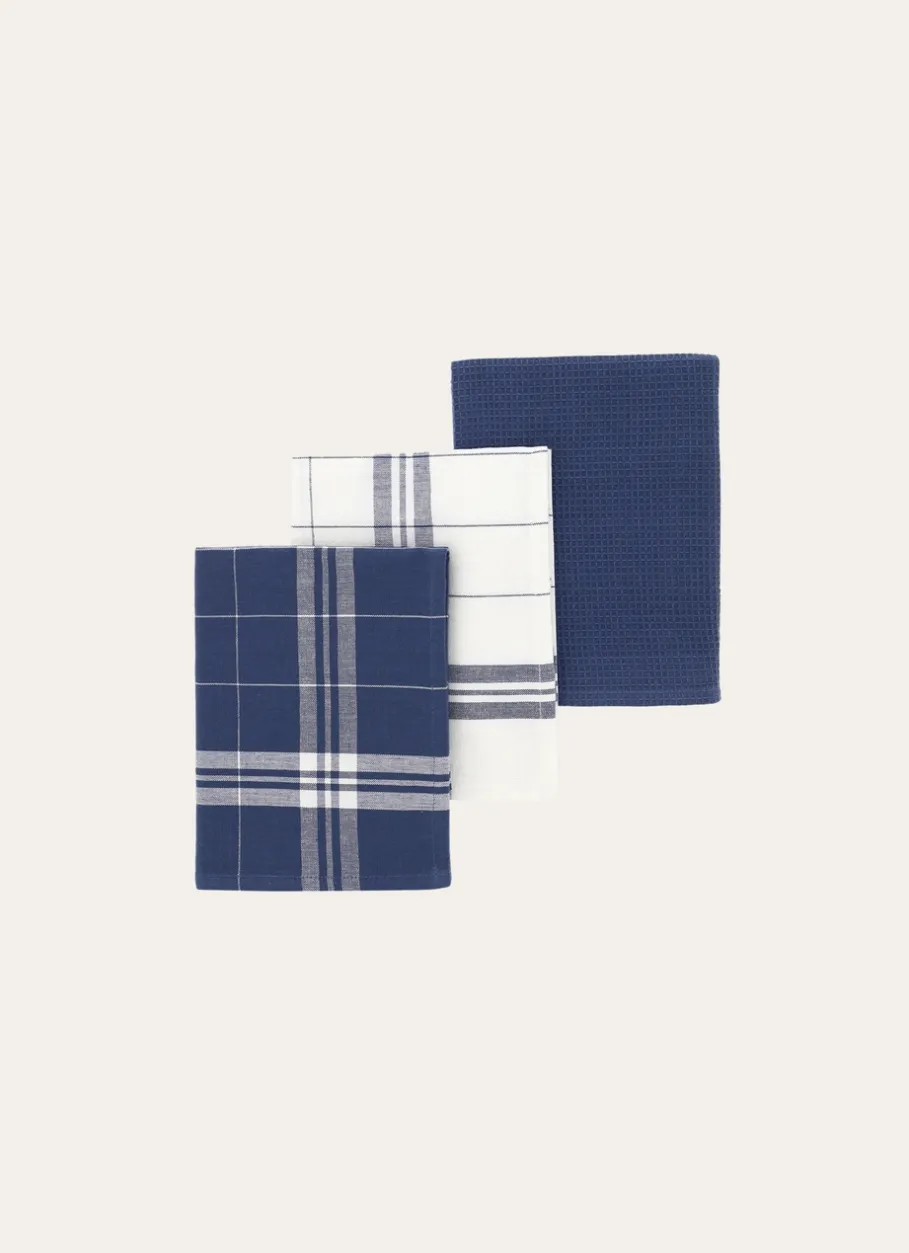 Bouchara Torchon, Essuie-Mains^LOT DE 3 TORCHONS EN COTON