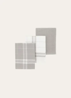 Bouchara Torchon, Essuie-Mains^LOT DE 3 TORCHONS EN COTON