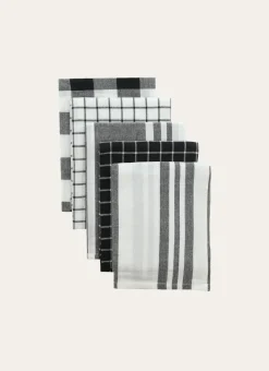 Bouchara Torchon, Essuie-Mains^LOT DE 5 TORCHONS EN COTON