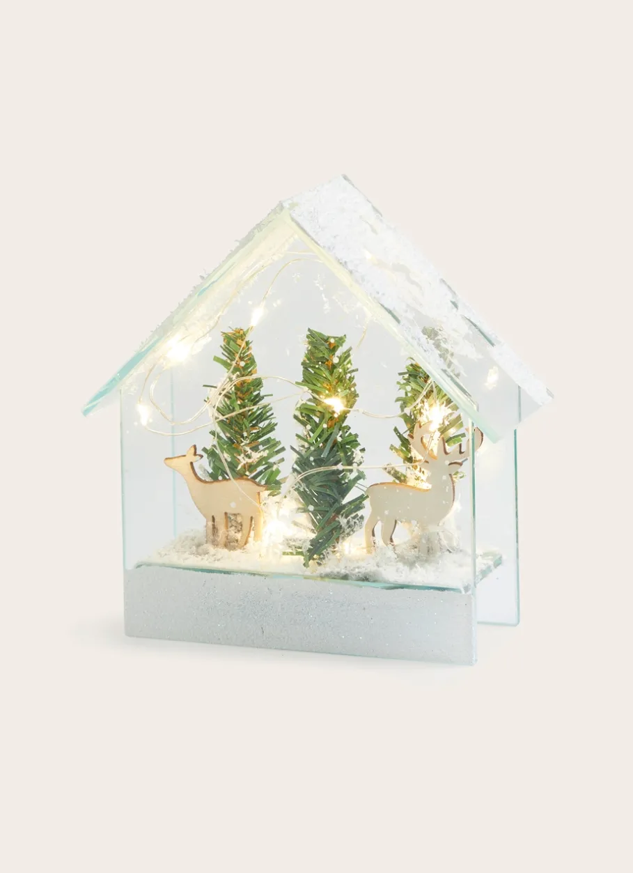 Bouchara Décoration De Noël^MAISON LUMINEUSE AVEC SAPIN ET CERF