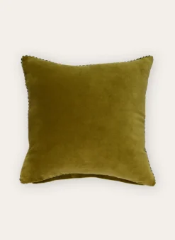 Bouchara Coussin, Coussin De Sol^MOYEN COUSSIN EN VELOURS AVEC PASSEPOIL RAYÉ