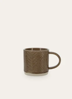 Bouchara Tasse, Bol^MUG EN GRÈS MOTIF CHEVRON RUSTIQUE