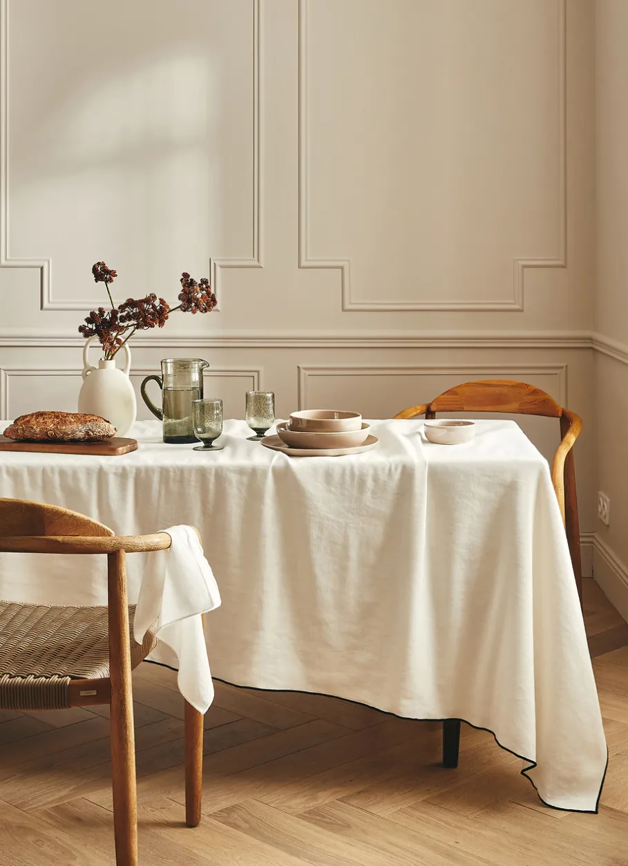 Bouchara Nappe^NAPPE COTON LIN FINITION BOURDON