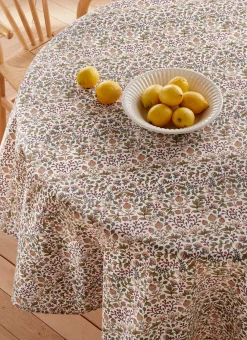 Bouchara Nappe^NAPPE EN COTON ENDUIT FLEURS PERSES JAIS