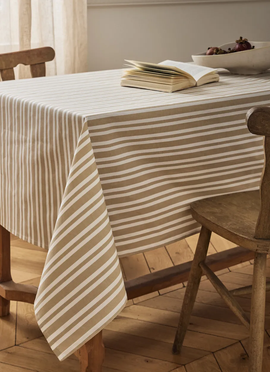 Bouchara Nappes Enduites & Anti-Taches|Nappe^NAPPE EN COTON ENDUITE IMPRIMÉ RAYÉ