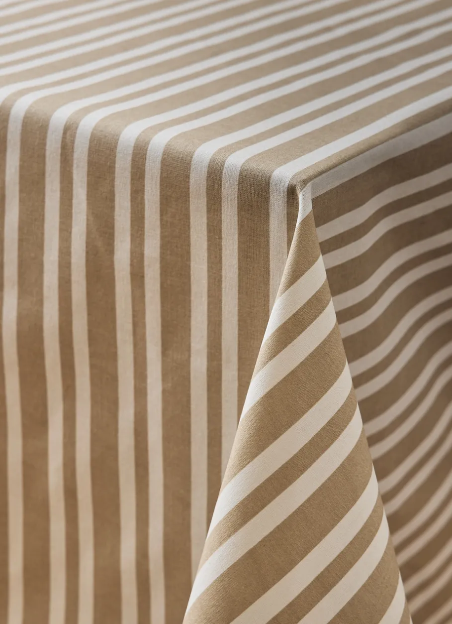 Bouchara Nappes Enduites & Anti-Taches|Nappe^NAPPE EN COTON ENDUITE IMPRIMÉ RAYÉ