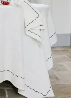 Bouchara Nappe^NAPPE EN COTON FLAMMÉ AVEC FINITION BOURDON