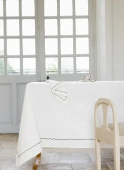 Bouchara Nappe^NAPPE EN COTON FLAMMÉ AVEC FINITION BOURDON