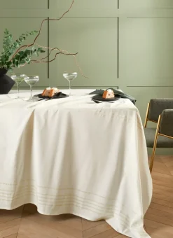 Bouchara Nappe^NAPPE EN COTON TISSAGE CARREAUX AVEC FILS OR