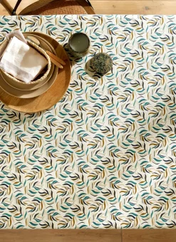 Bouchara Nappes Enduites & Anti-Taches|Nappe^NAPPE ENDUITE IMPRIMÉ FEUILLES CLOÉ
