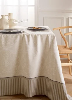 Bouchara Nappe^NAPPE JACQUARD EN COTON TISSÉ FIL TEINT MALT