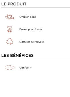 Bouchara Oreiller, Traversin^OREILLER BÉBÉ MOELLEUX