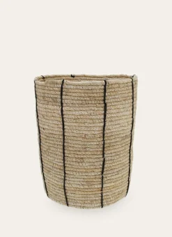 Bouchara Panier^PANIER EN FIBRES DE MAÏS AVEC LIGNES NOIRES