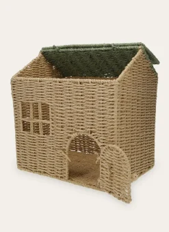 Enfant Bouchara Decoration, Rangement^PANIER EN FORME DE MAISON EN PAPIER TRESSÉ