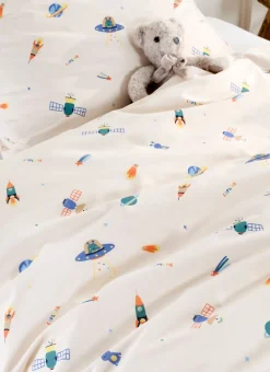 Enfant Bouchara Linge De Lit^PARURE DE LIT BÉBÉ EN PERCALE MOTIF SPATIAL