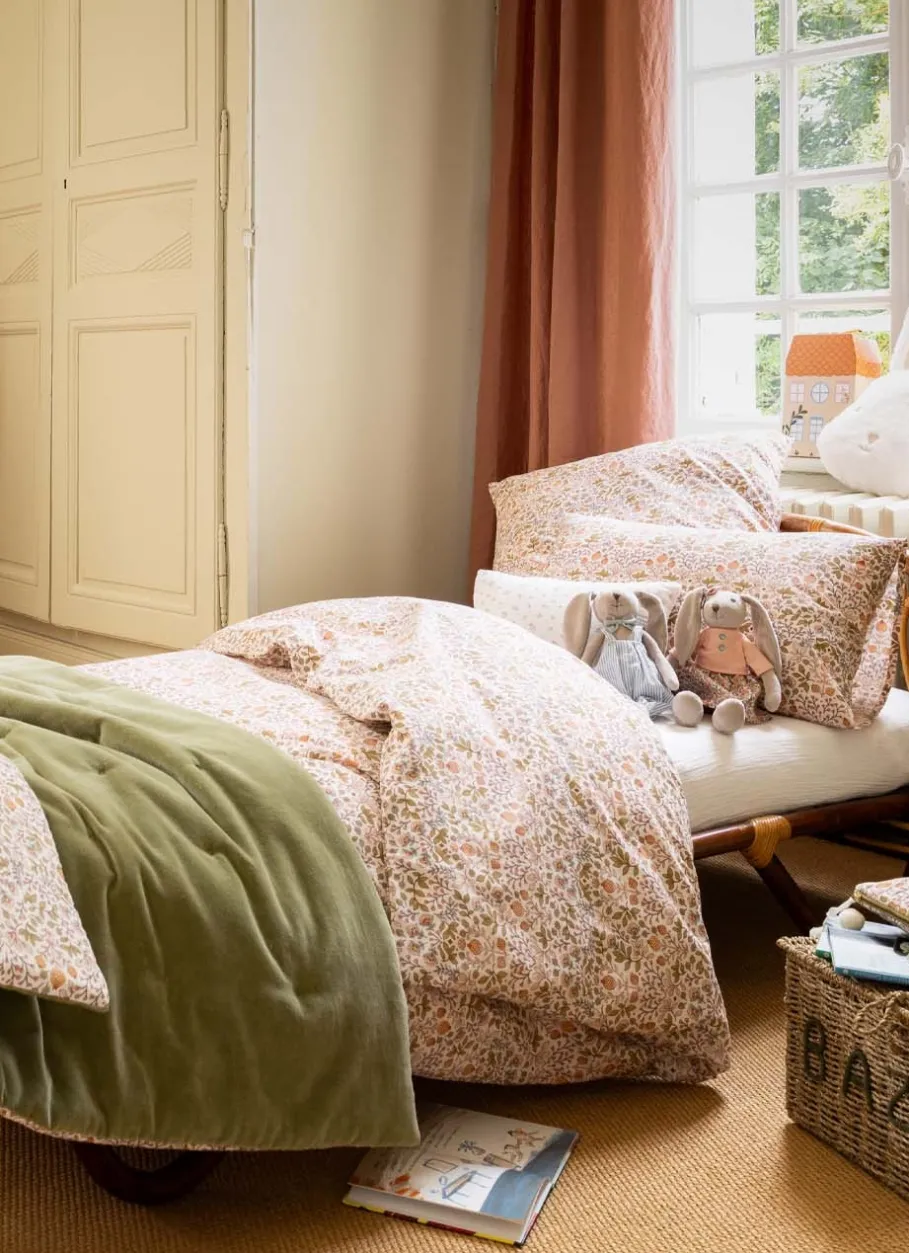 Enfant Bouchara Linge De Lit^PARURE DE LIT ENFANT EN PERCALE MOTIF FLEURI JAISA