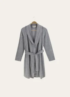 Bouchara Peignoir^PEIGNOIR COURT EN VELOURS AVEC COL À VOLANTS