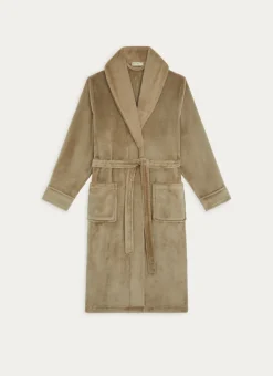 Bouchara Peignoir^PEIGNOIR POLAIRE AVEC COL EN FAUSSE FOURRURE