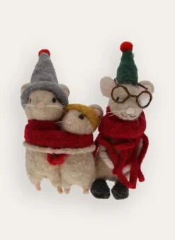Bouchara Décoration De Noël^PETITE SOURIS EN FEUTRE AVEC LUNETTES ET ÉCHARPE