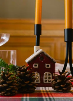 Bouchara Décoration De Noël^PHOTOPHORE MAISON PEINTE EN DOLOMITE