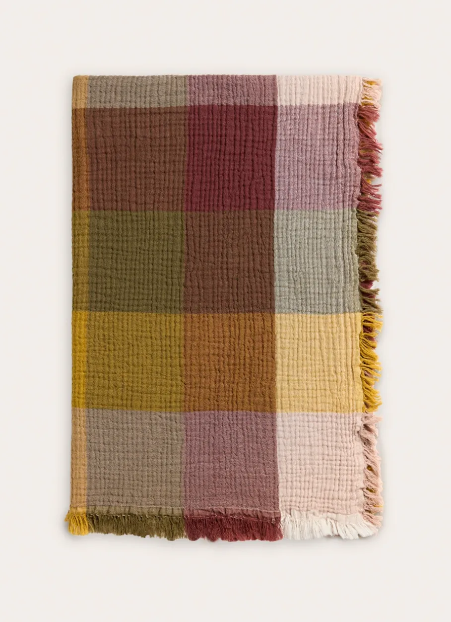 Bouchara Plaid^PLAID À CARREAUX EN GAZE DE COTON TISSÉ-TEINT