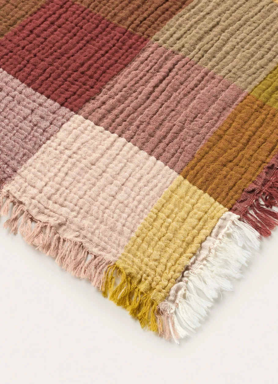 Bouchara Plaid^PLAID À CARREAUX EN GAZE DE COTON TISSÉ-TEINT