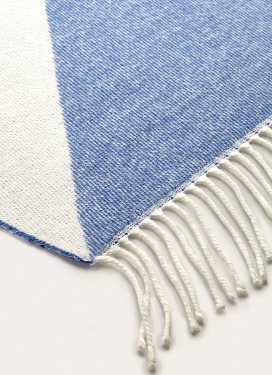 Bouchara Plaid^PLAID À FRANGES TISSÉ TEINT MOTIF GÉOMÉTRIQUE