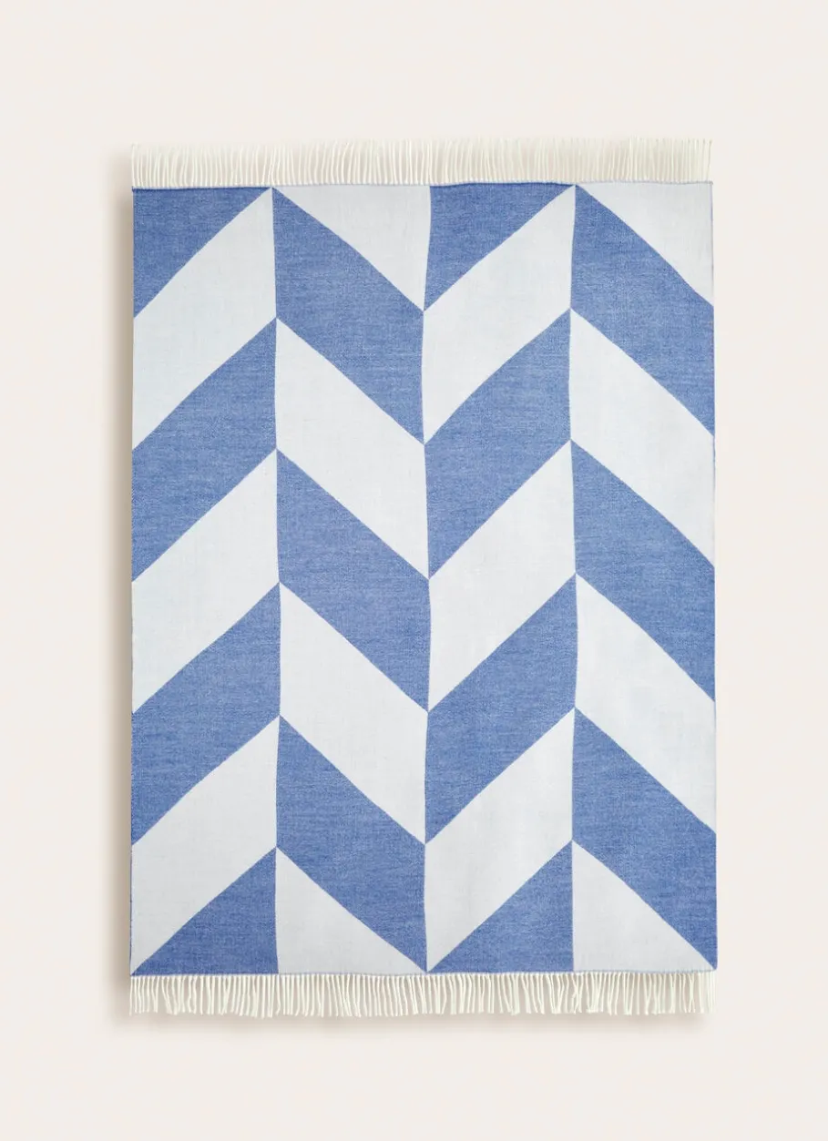 Bouchara Plaid^PLAID À FRANGES TISSÉ TEINT MOTIF GÉOMÉTRIQUE