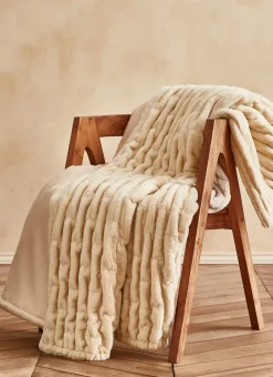 Bouchara Plaid|Jete De Lit, Edredon^PLAID EN FAUSSE FOURRURE À RELIEF