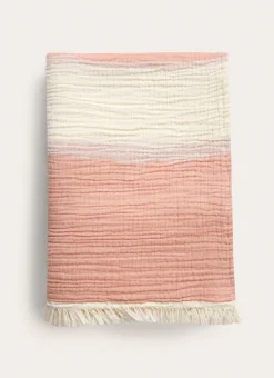 Bouchara Plaid|Jete De Lit, Edredon^PLAID EN GAZE DE COTON RAYÉ