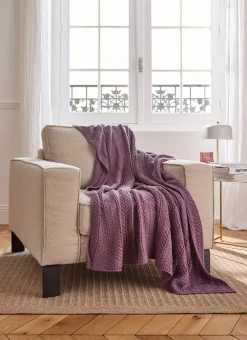 Bouchara Plaid|Jete De Lit, Edredon^PLAID MAILLE FANTAISIE RYTHM