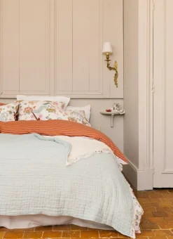 Bouchara Plaid^PLAID ÉPAIS EN GAZE DE COTON EFFET MATELASSÉ