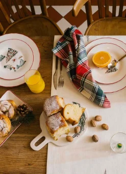 Bouchara Plat, Plateau^PLANCHE À DÉCOUPE RONDE EN GRÈS FESTIVE