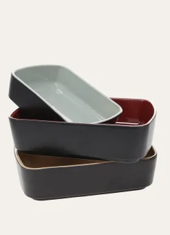 Bouchara Plat, Plateau^PLAT À FOUR BICOLORE EN CÉRAMIQUE MOYEN FORMAT