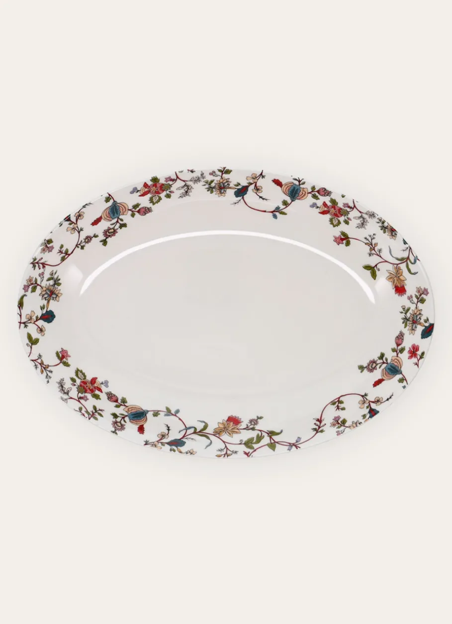 Bouchara Plat, Plateau^PLAT OVALE EN PORCELAINE JISPAHAN