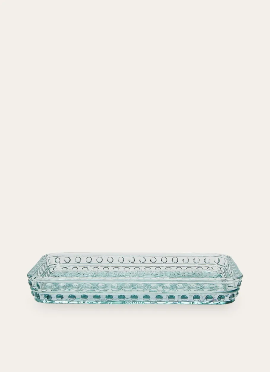 Bouchara Accessoire^PLATEAU DE SALLE DE BAIN EN VERRE MOTIF FLEUR