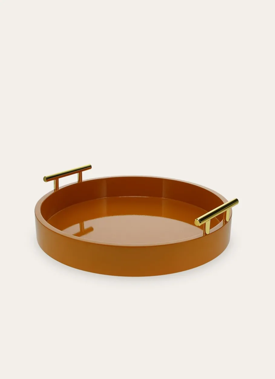 Bouchara Plat, Plateau^PLATEAU EN BOIS LAQUÉ AVEC POIGNÉE DORÉE