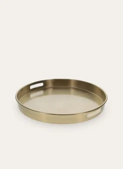 Bouchara Plat, Plateau^PLATEAU ROND EN MÉTAL BROSSÉ