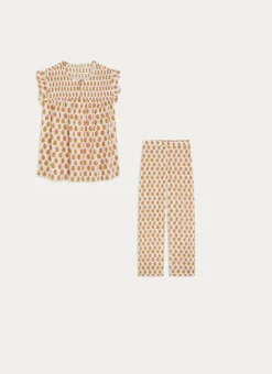 Bouchara Pyjama, Chemise De Nuit^PYJAMA EN COTON IMPRIMÉ FLEURS INDIENNES FARAH
