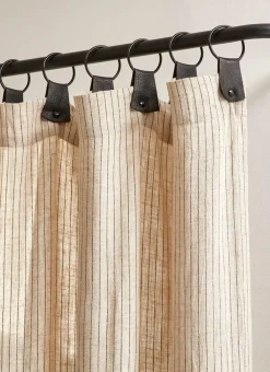 Bouchara Rideau^RIDEAU À RAYURES VERTICALES FINITION CUIR ET MÉTAL