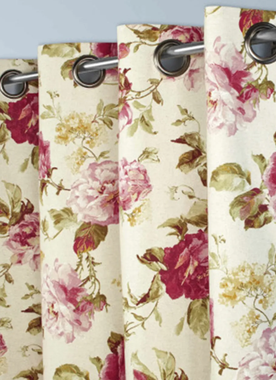 Bouchara Rideau^RIDEAU EN COTON ET LIN À MOTIFS FLEURS